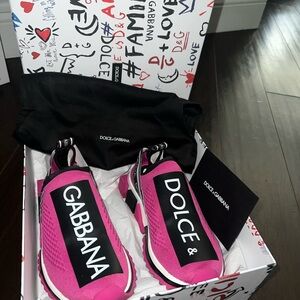Dolce & Gabbana Black and Pink Sneakers size 36